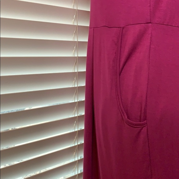 Purple Casual Short Sleeve Dress Front Pockets - Picture 4 of 5